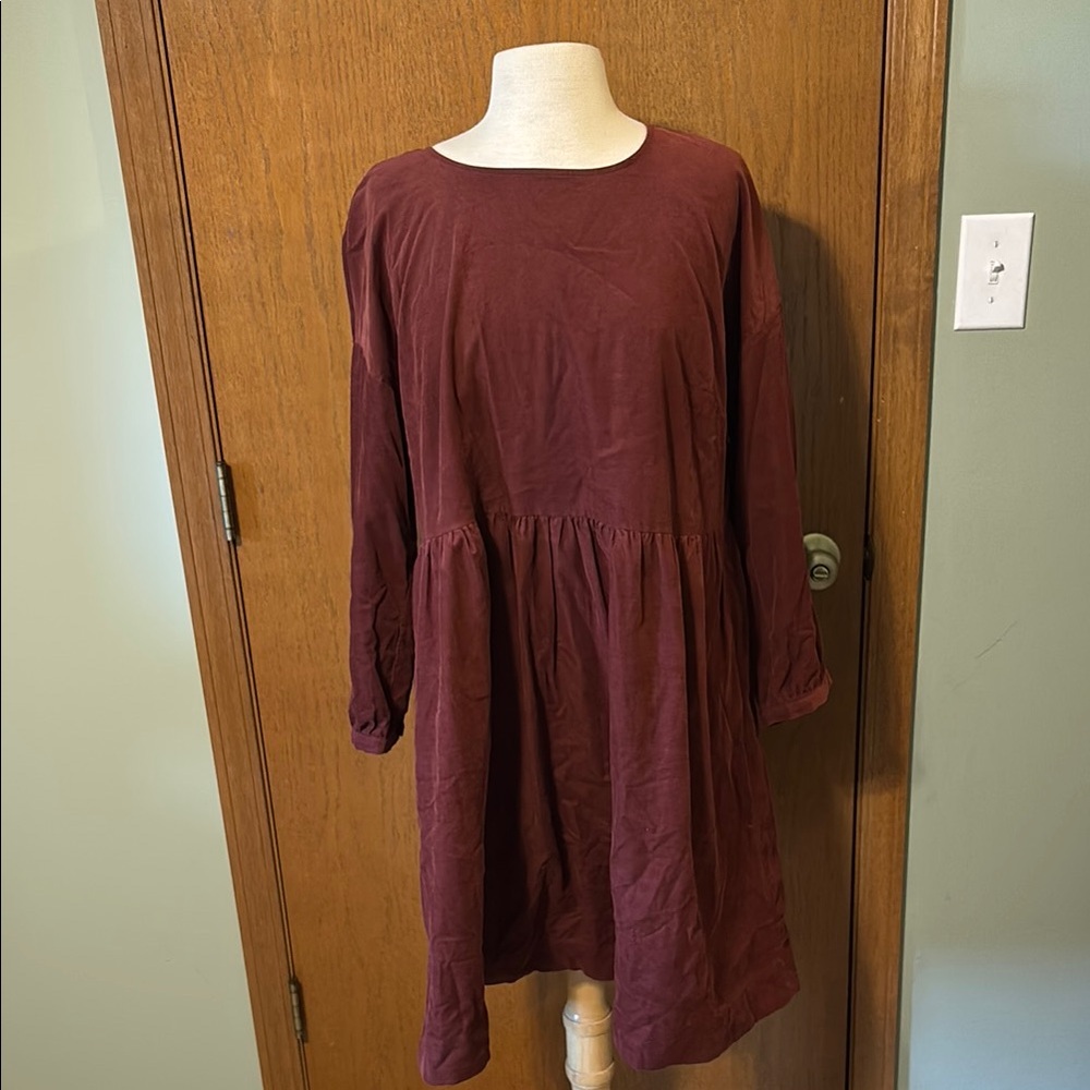 Madewell Burgundy Long Sleeve Dress